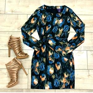 NYDJ Melting Ikat dress black, gray, blue orange 10 Petite